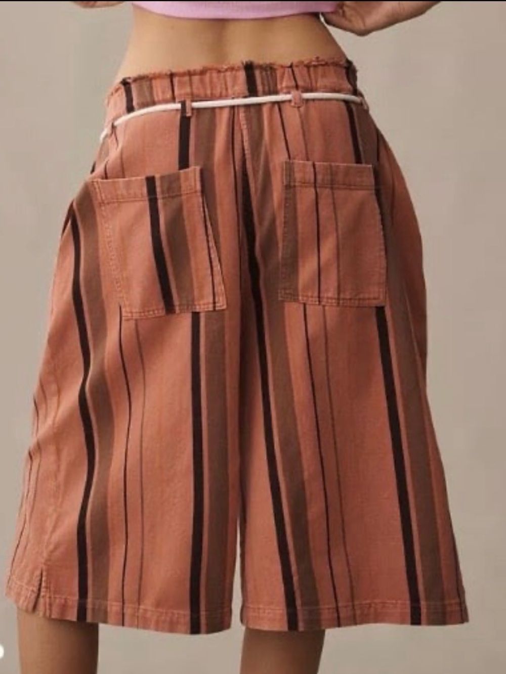 NWT Anthropologie PILCRO Cropped PJ Wide-Leg Jeans Striped Oversized XL - Picture 3 of 12